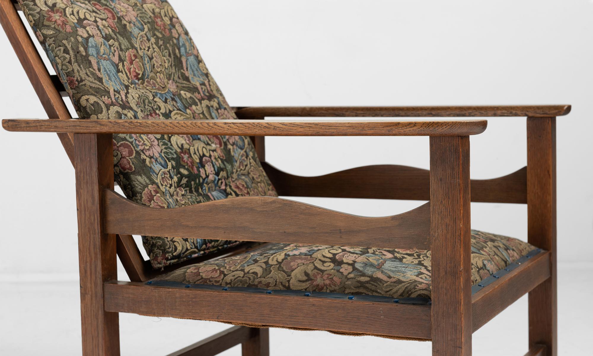 Ambrose Heal Oak Reclining Armchair In Good Condition In Culver City, CA