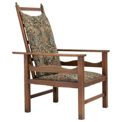 Antique Ambrose Heal Oak Reclining Armchair