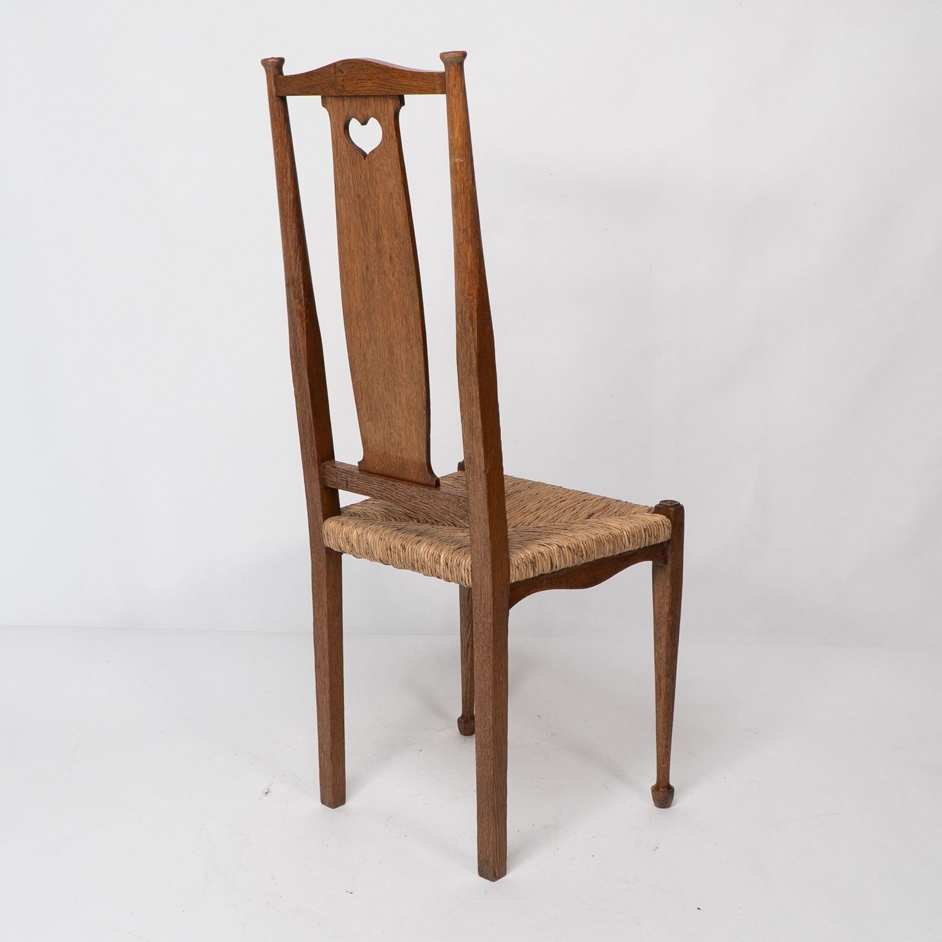 Ambrose Heals for Heals of London. A pair of Arts and Crafts rush seated chairs For Sale 9