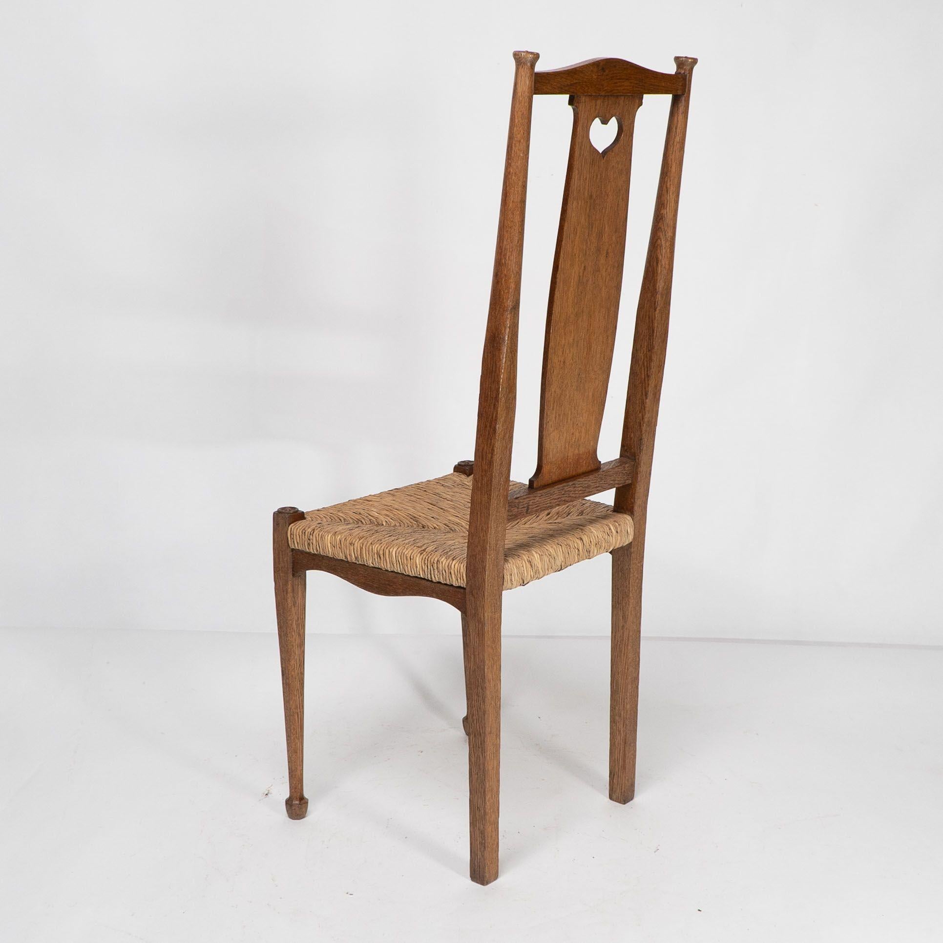 Ambrose Heals for Heals of London. A pair of Arts and Crafts rush seated chairs For Sale 12