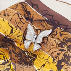 Ambrosi Broche Mariposa Oro Blanco 18 Quilates, Diamantes 7,38 Quilates