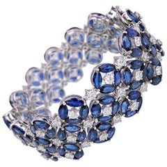 Bracciale Ambrosi in oro 18 carati con zaffiro da 50,61 carati e diamanti da 7,14 carati