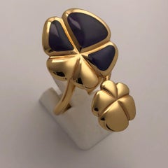 Anello Ambrosi Cellini Exclusive in oro rosa 18 carati e trifoglio di giada color lavanda