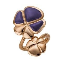 Ambrosi Cellini Exclusive 18 Karat Rose Gold and Lavender Jade Clover Ring