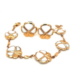 Ambrosi & Cellini White Kogolong and 18KT Rose Gold Clover Earring