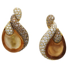 Ambrosi Citrine Diamond 18k Gold Earrings
