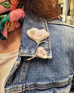 Ambrosi 18k White Gold Diamond Mother-of-Pearl Flower Brooch, 2010s