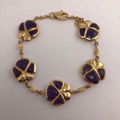 Ambrosi Exclusive Bracelet en or rose 18 carats et jade lavande