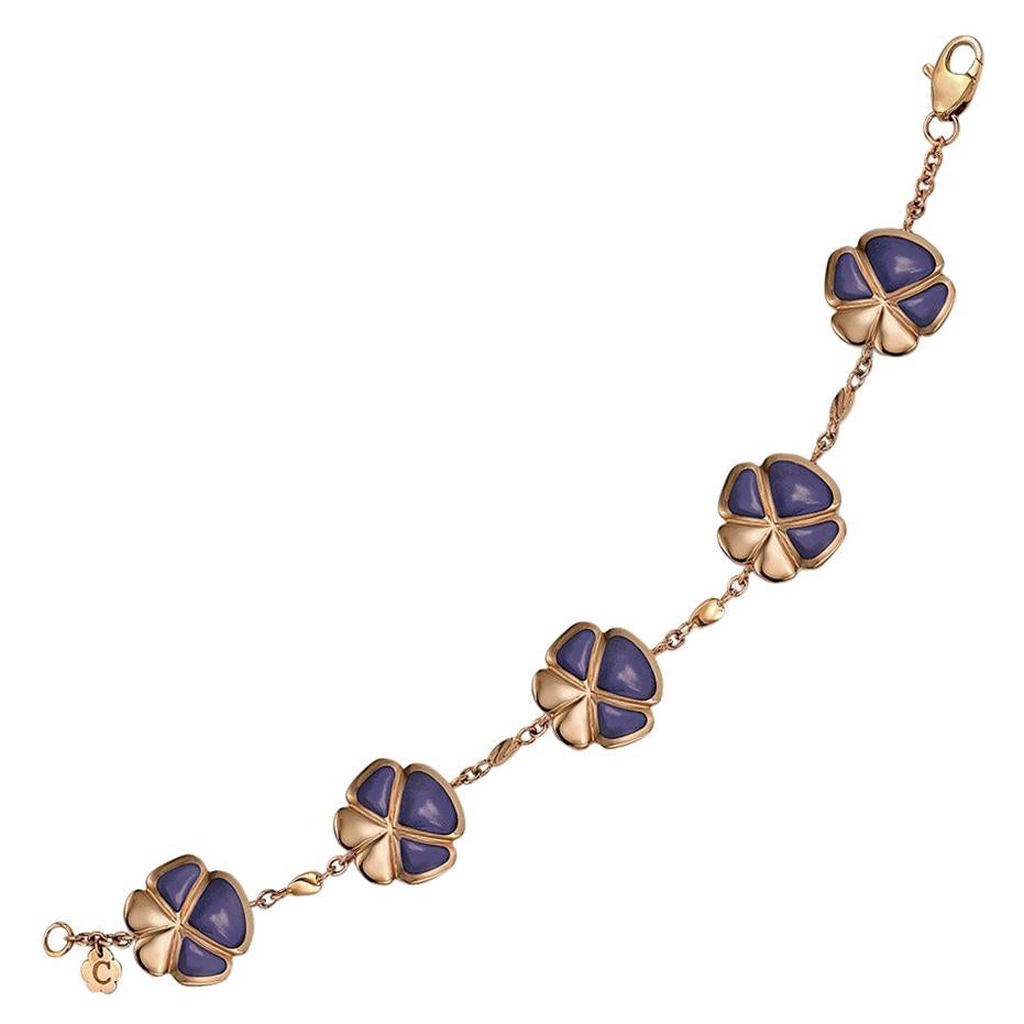 Ambrosi Exclusive 18 Karat Rose Gold and Lavender Jade Bracelet