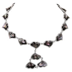 Ambrosi Mother-of-Pearl Diamond Pendant Necklace