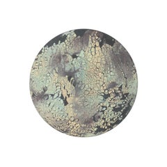 Ambrosia Accent Console Table, Concrete Oracle Pattern Disks and Steel Legs