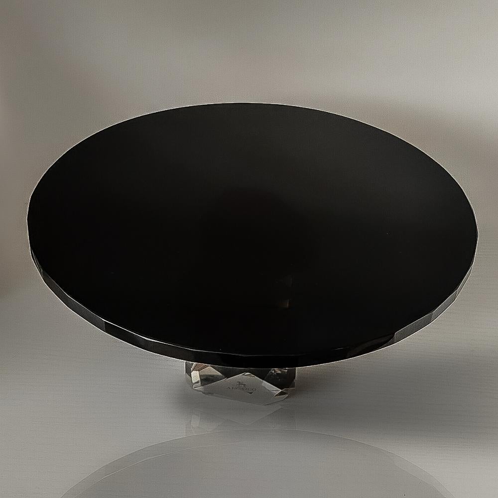 Ambrosiá Portapasteles de Cristal Negro/Transparente/Ambar Hecho a Mano - Elegante Pieza para Servir Siglo XXI y contemporáneo en venta