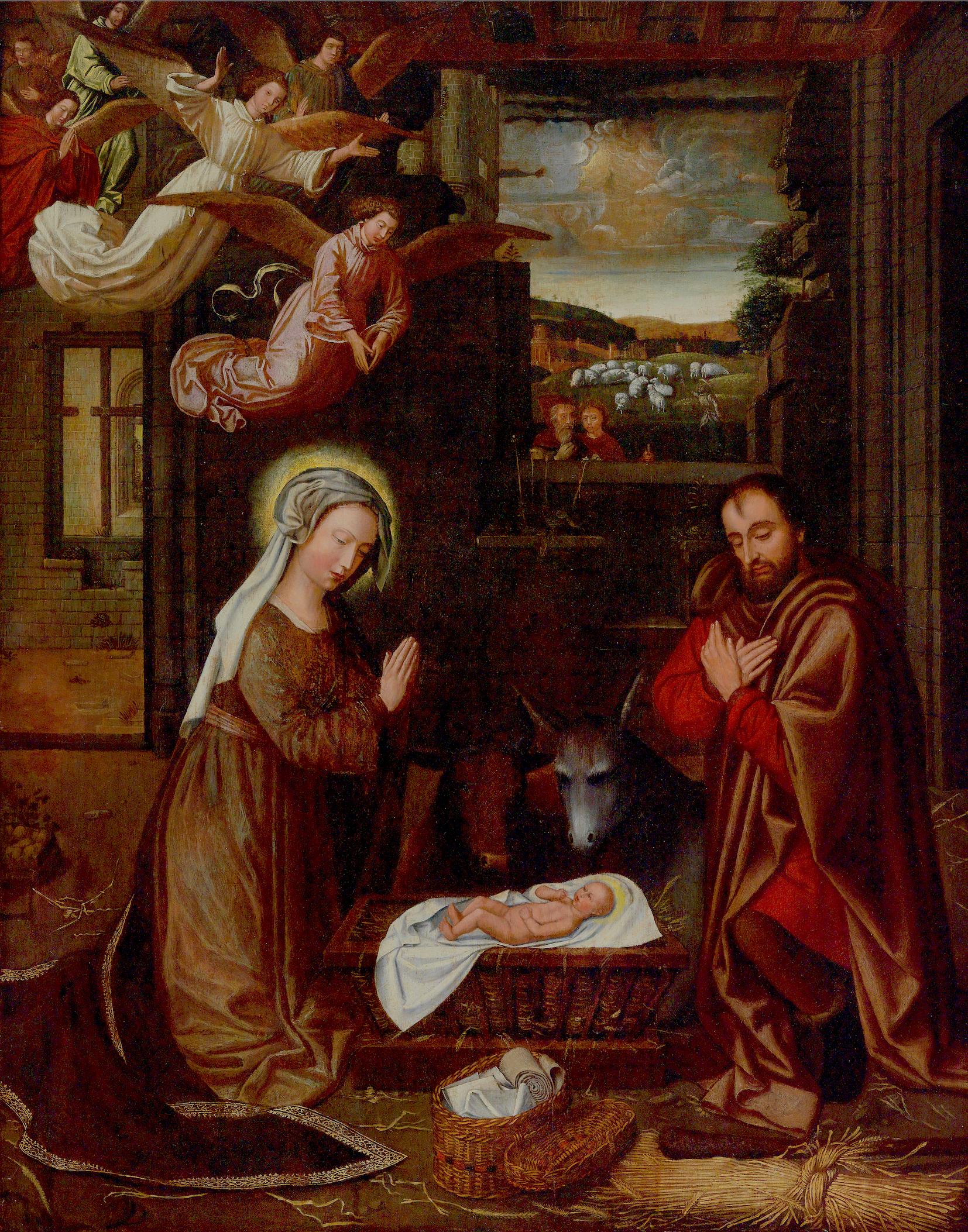 The Adoration of the Child - Painting by Ambrosius Benson