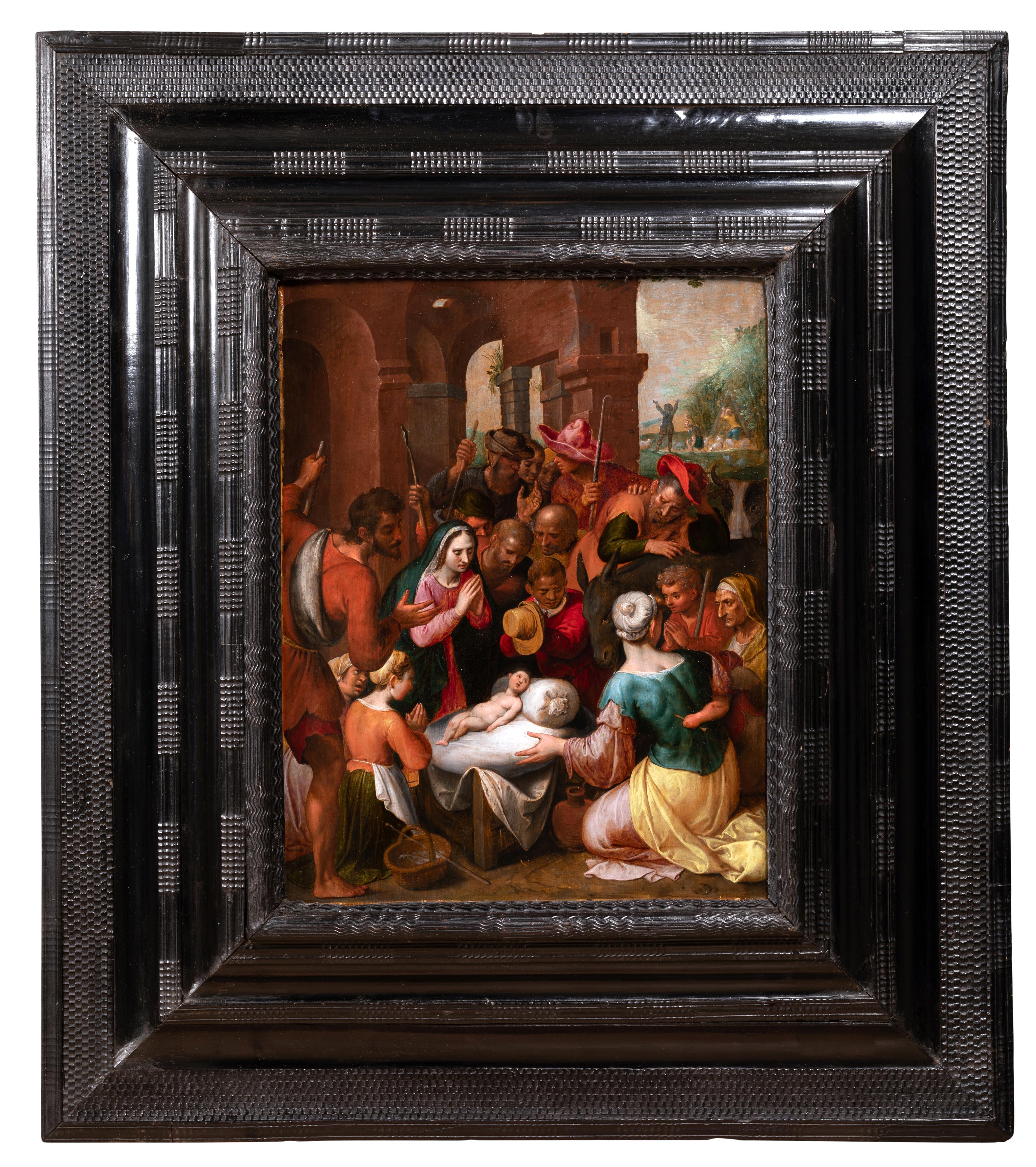 Cercle of Ambrosius Francken, Adoration of the shepherds, 17th century Antwerp  For Sale 1