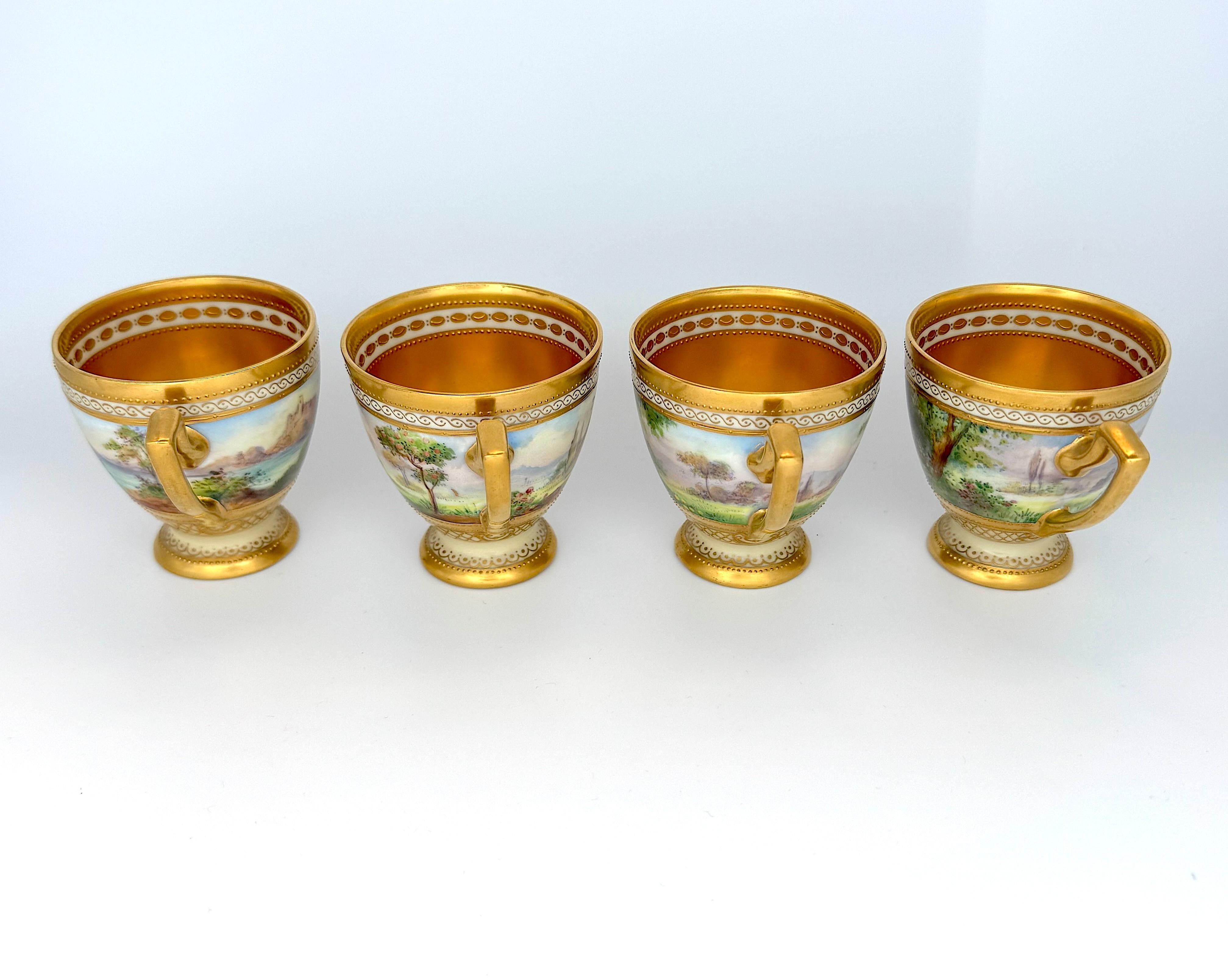 Ambrosius Lamm Dresden Opera Set Demitasse Coffee Cups set of 4 For Sale 6
