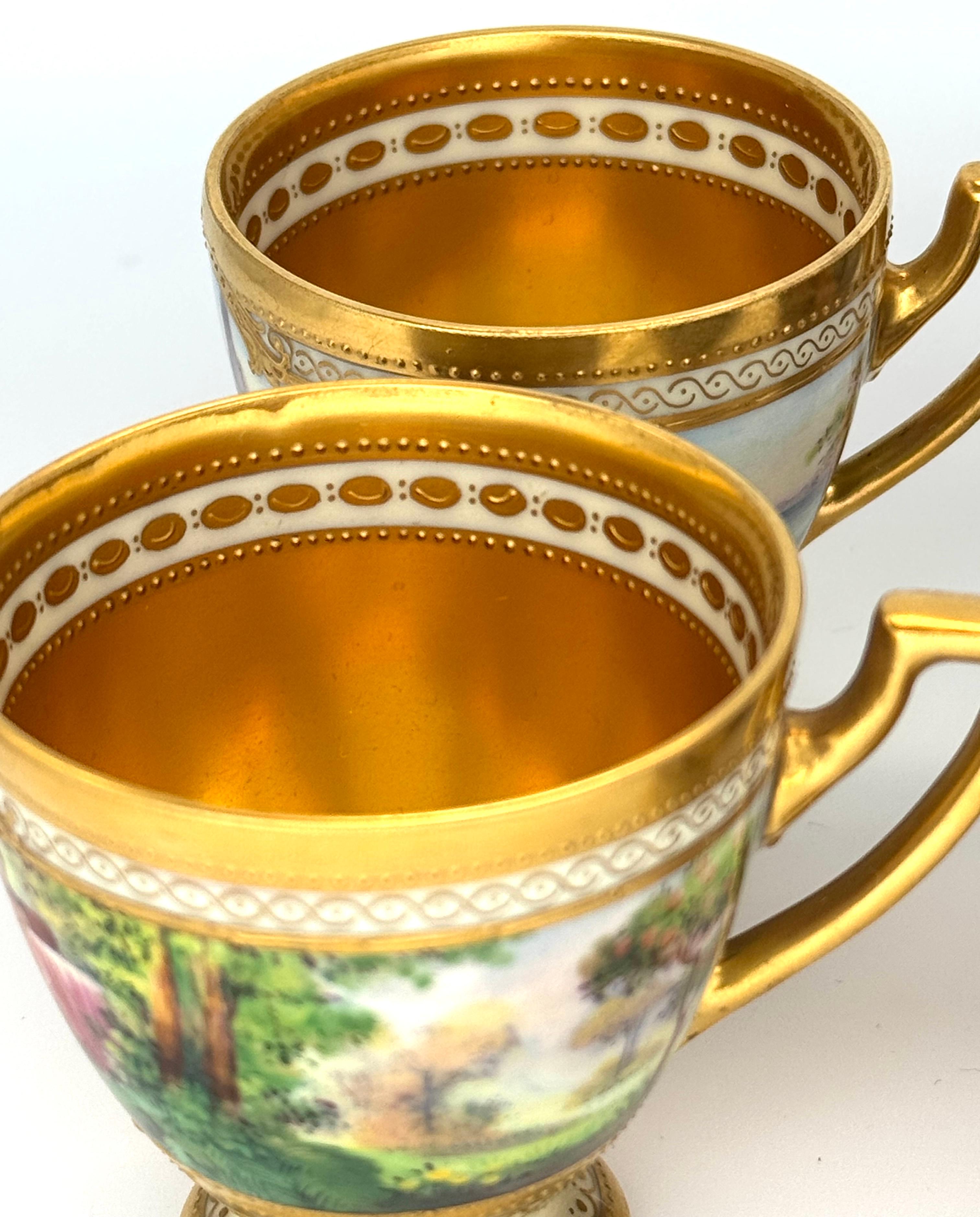 Ambrosius Lamm Dresden Opera Set Demitasse Coffee Cups set of 4 For Sale 8