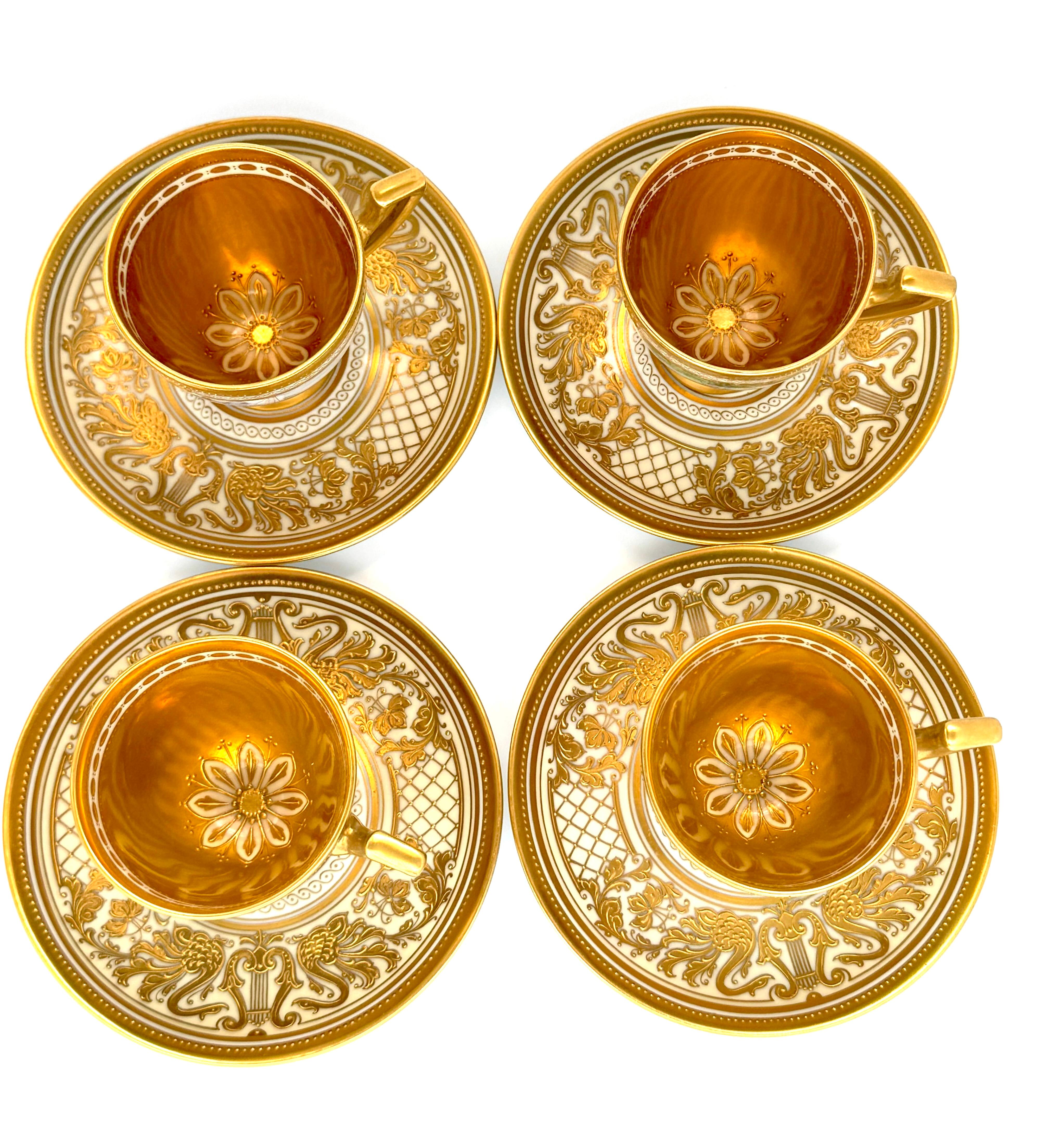 German Ambrosius Lamm Dresden Opera Set Demitasse Coffee Cups set of 4 For Sale