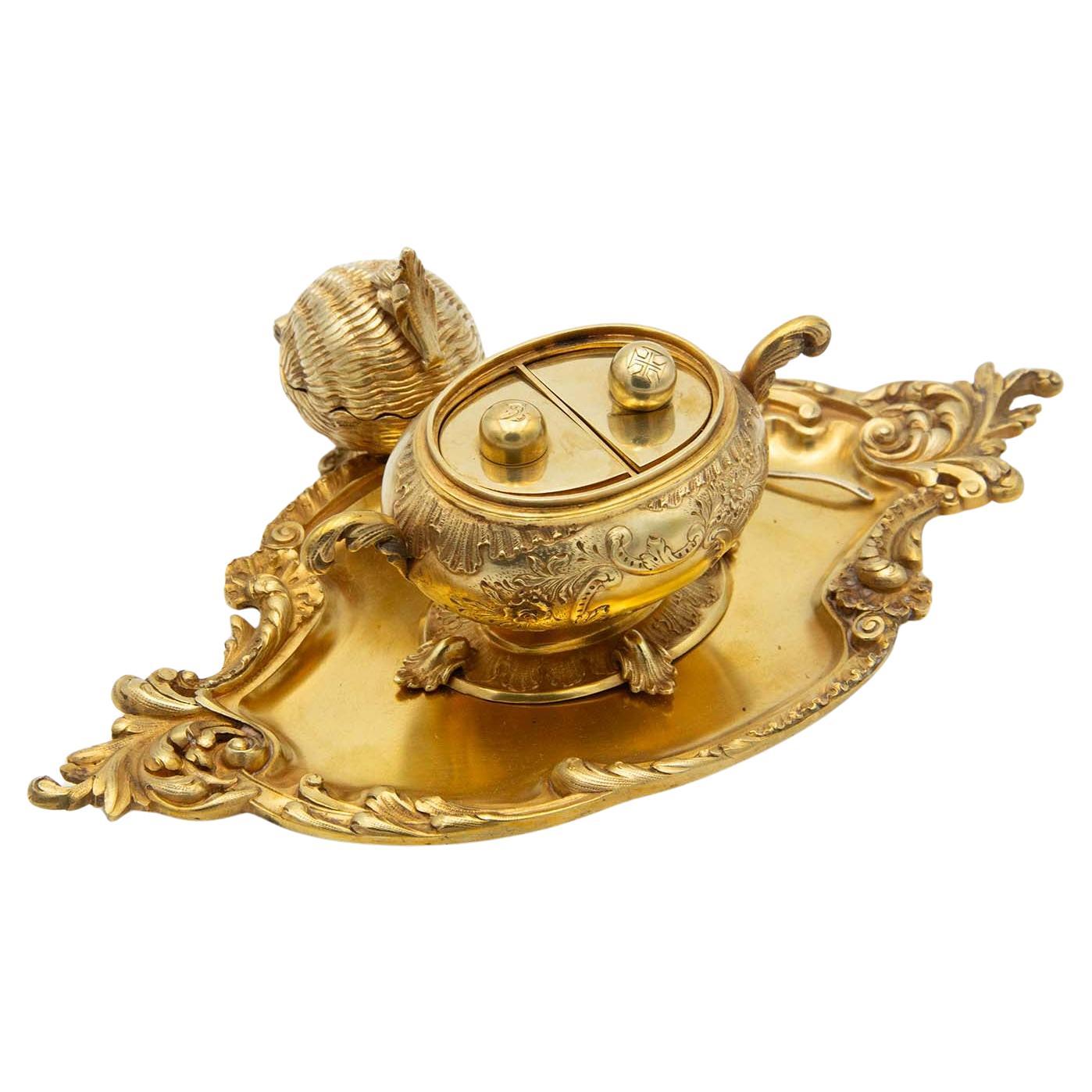 Ambule pour les huiles saintes en argent doré