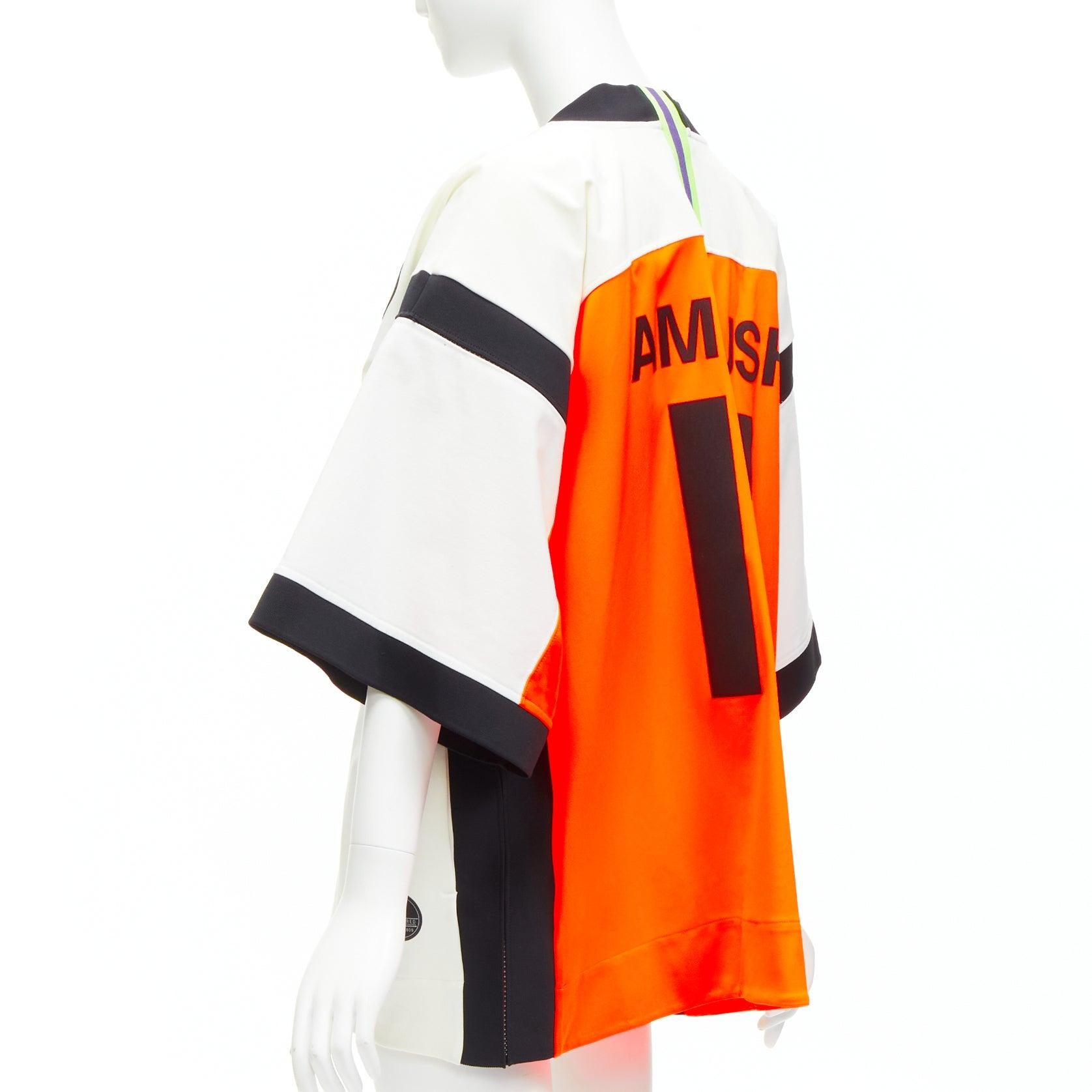 AMBUSh NIKE LAB 2019 orange logo badge kimono sleeve football jersey jacket XS In Good Condition For Sale In Hong Kong, NT