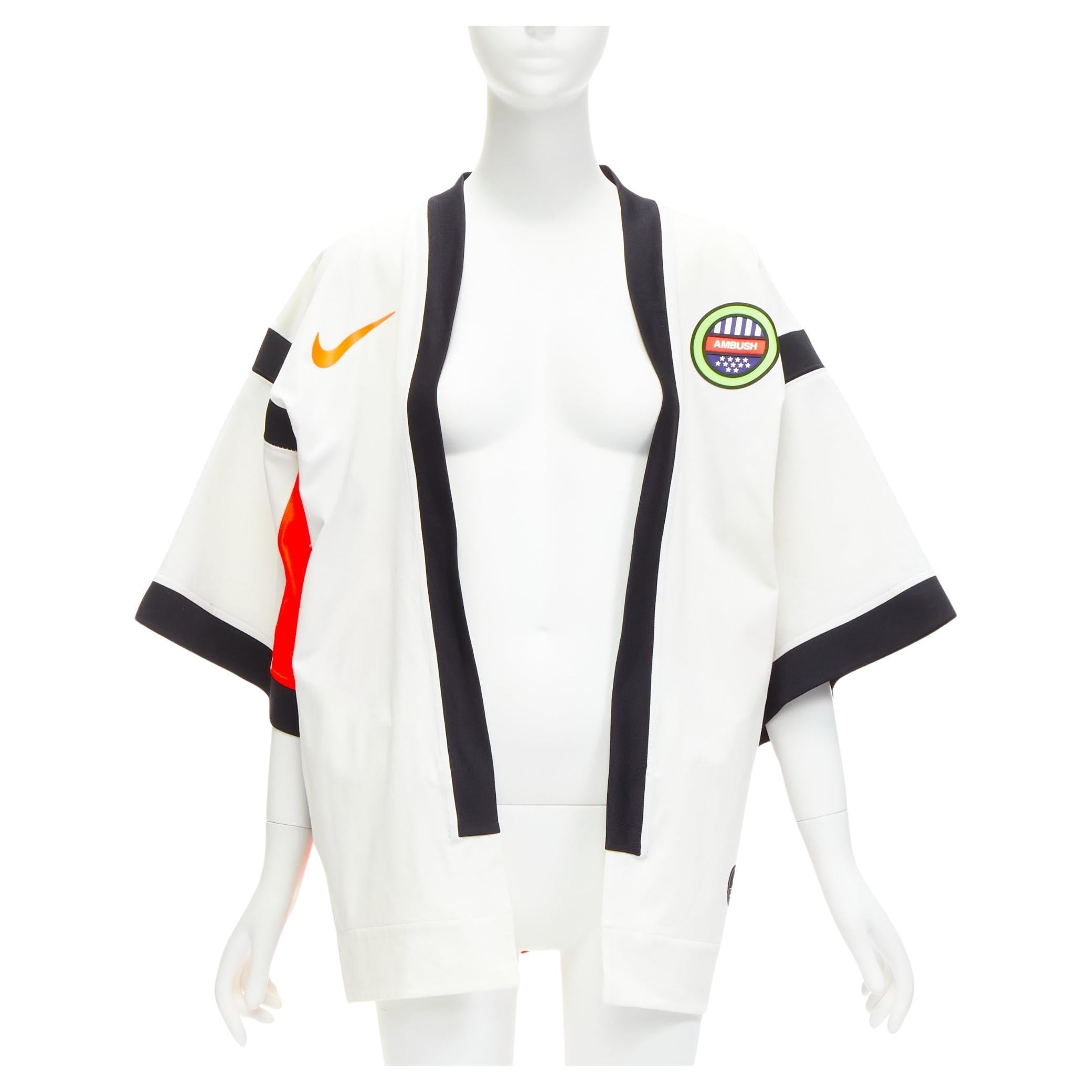 AMBUSh NIKE LAB 2019 orange logo badge kimono sleeve football jersey jacket XS For Sale