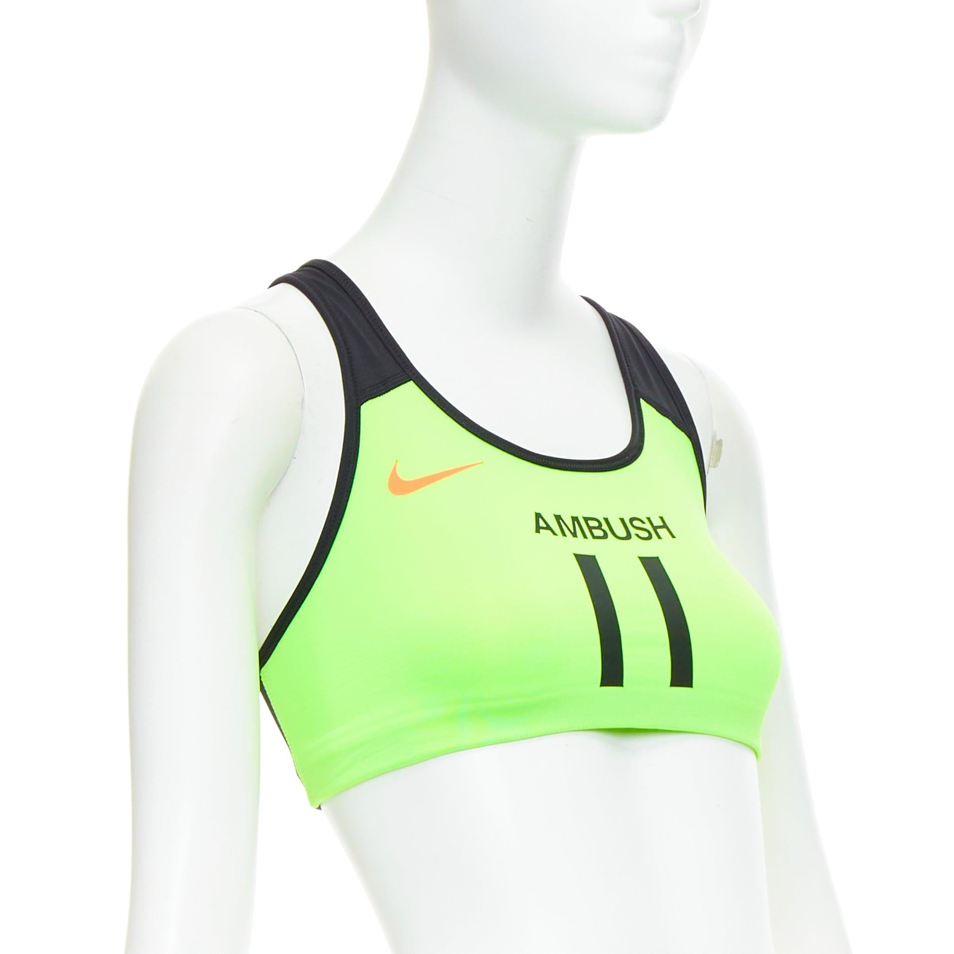 AMBUSH NIKE verde neón naranja swoosh crop dryfit camiseta de tirantes XS Verde en venta