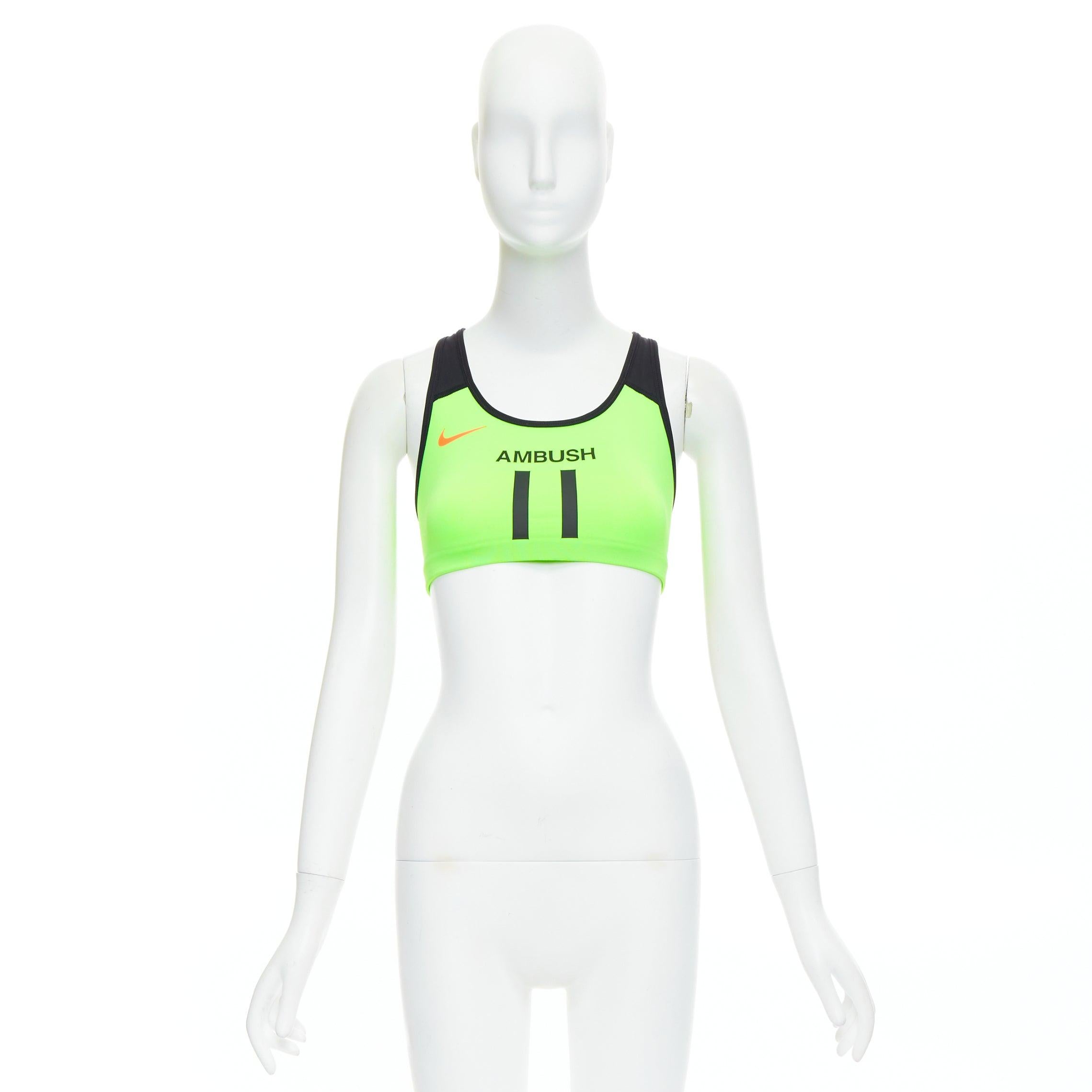 AMBUSH NIKE verde neón naranja swoosh crop dryfit camiseta de tirantes XS en venta 4
