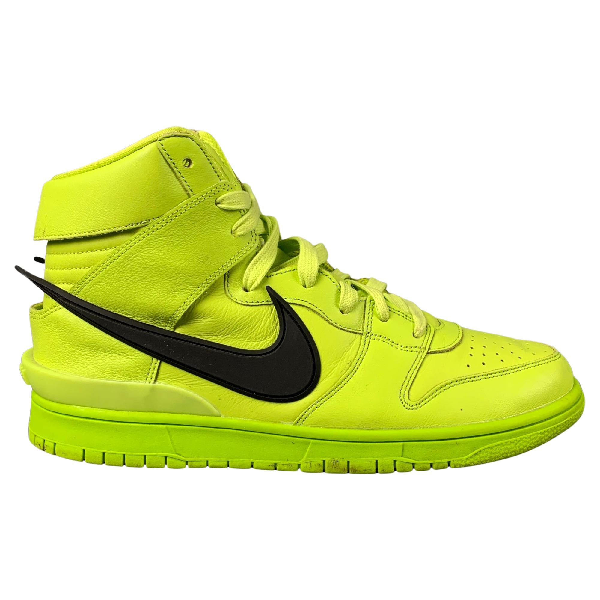 AMBUSH x Nike Size 10.5 Flash Lime Leather High Top Sneakers For Sale at  1stDibs