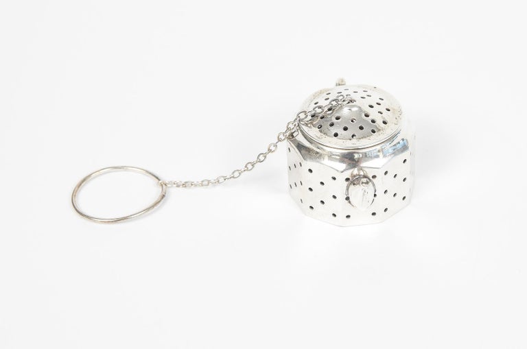 Amcraft Sterling Silver Figural Teapot Tea Ball Strainer Holder For