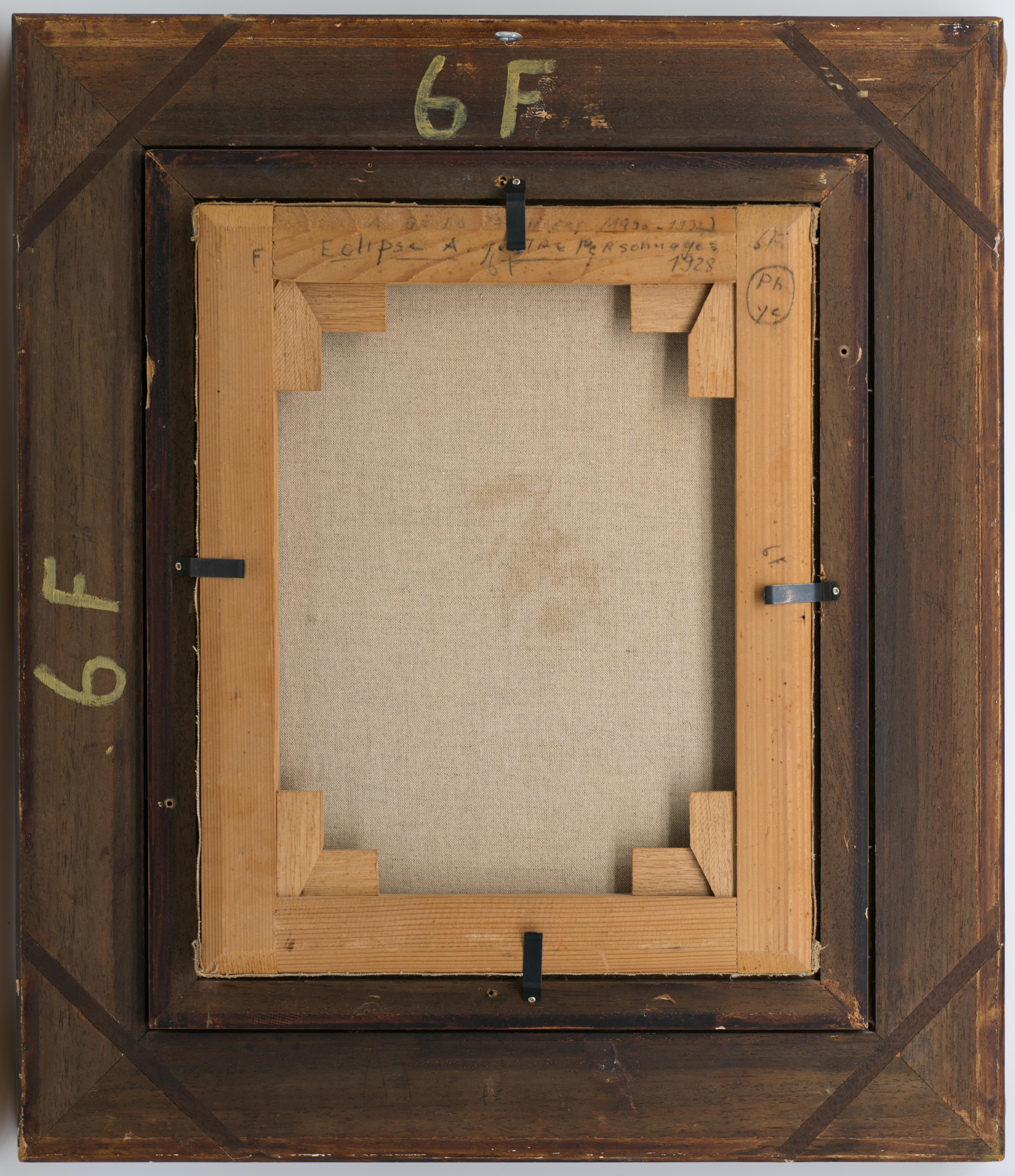 Öl auf Leinwand von Amedee de La PATELLIERE, Frankreich, 1928. Eklipse mit vier Zeichen. Mit Rahmen: 63x54 cm - 24.8x21.25 inches ; ohne Rahmen: 41x33 cm - 16.15x13 inches. Format 6F. Signiert unten rechts 