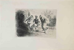 Une Promenade à Pèkin - Etching by Amédée de Noé dit Cham - 1870s