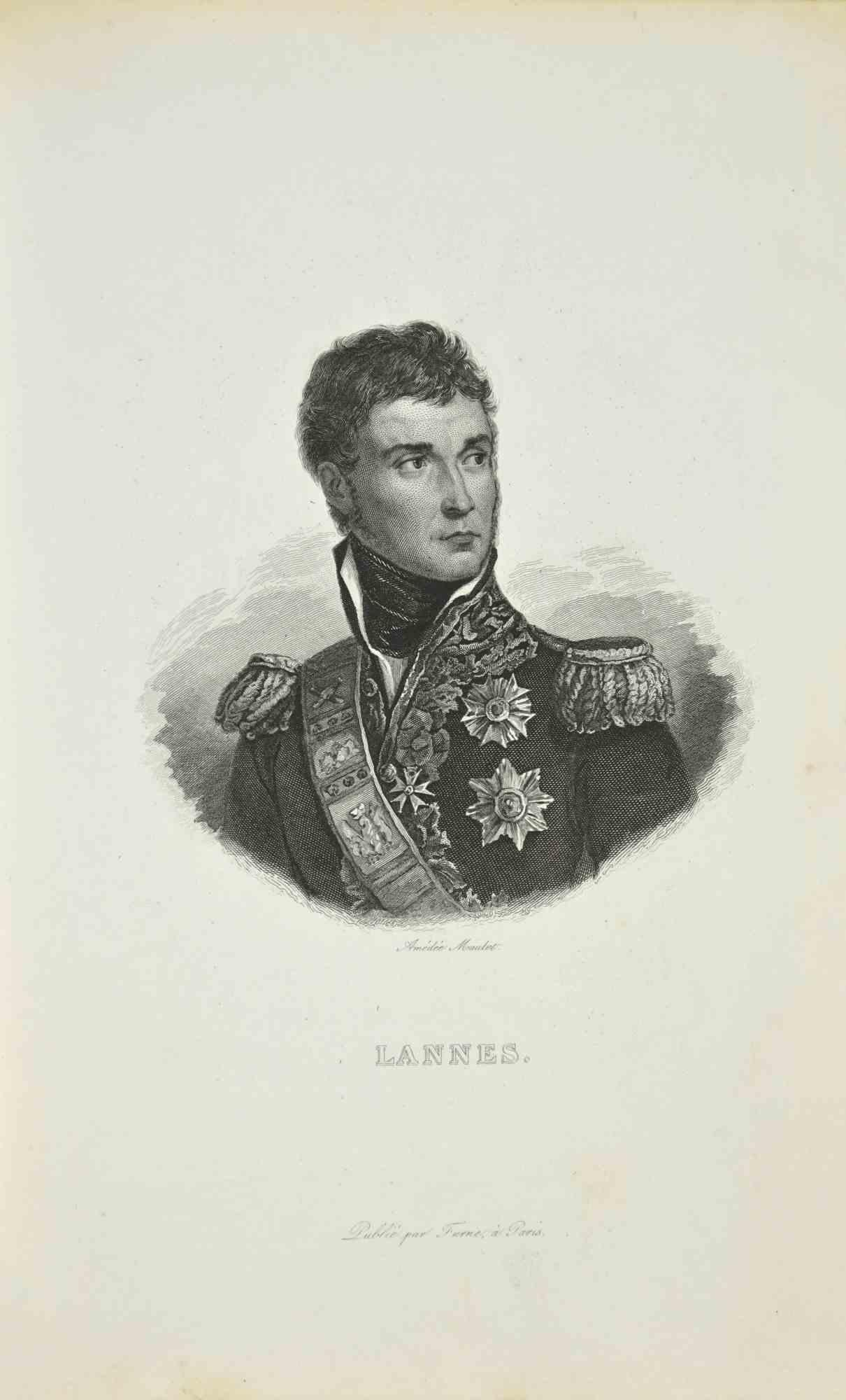 Amédée Maulet Figurative Print - Lannes - Etching by Amedee Maulet - 1837