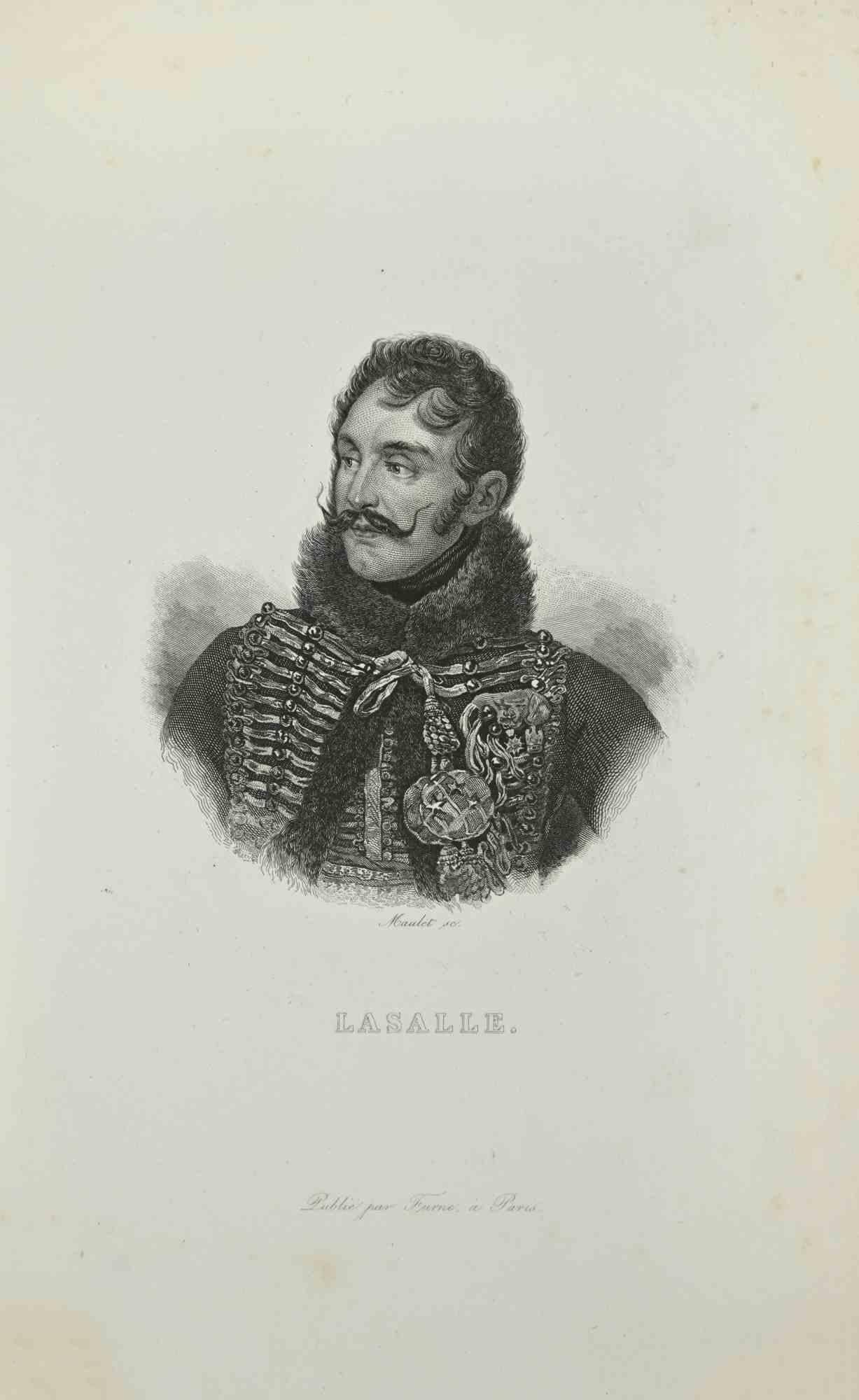 Lasalle - Etching by Amédée Maulet - 1837