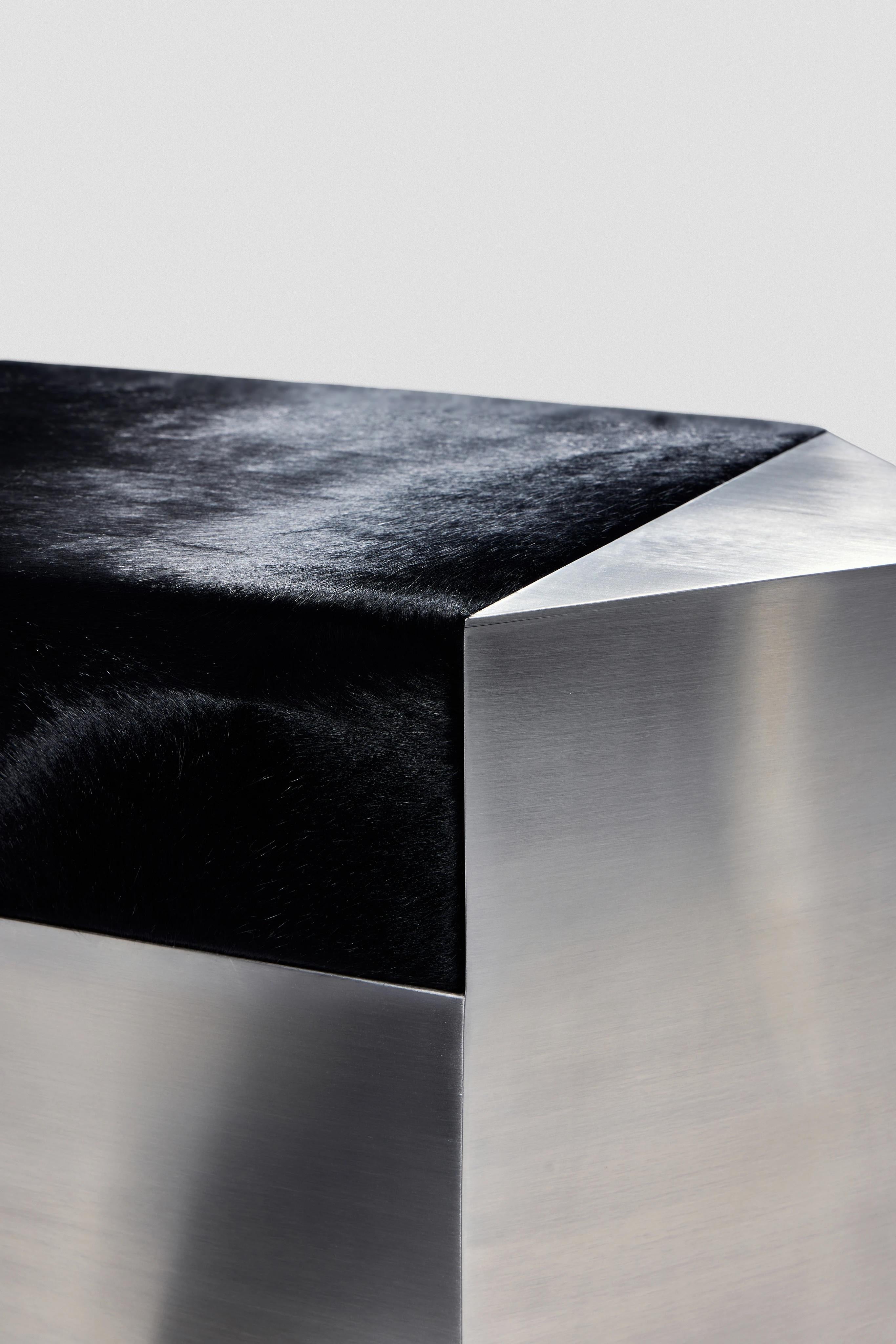 Pouf Ame I par Zoe Wolker

Acier inoxydable brossé et cuir de vachette noir profond

15.7 