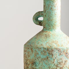 Vase Ame, cruche en terre cuite texturée faite à la main en menthe