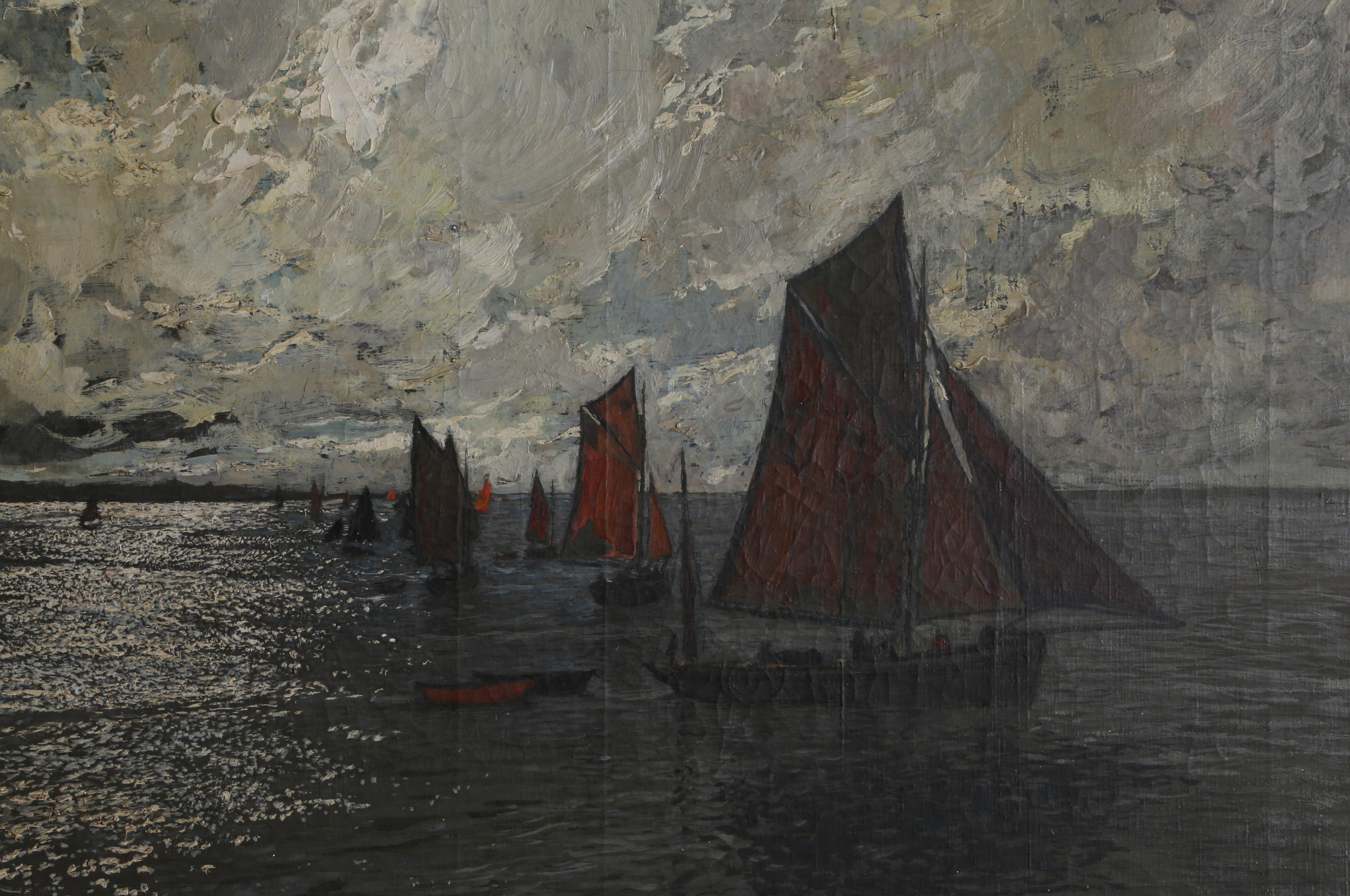 Au Sortie du Port, peinture à l'huile datant d'environ 1920 en vente 1