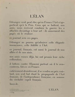 The Forehead and the Necklace- Original Lithograph by Amédée Ozenfant - 1915