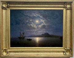 Paesaggio costiero al chiaro di luna.