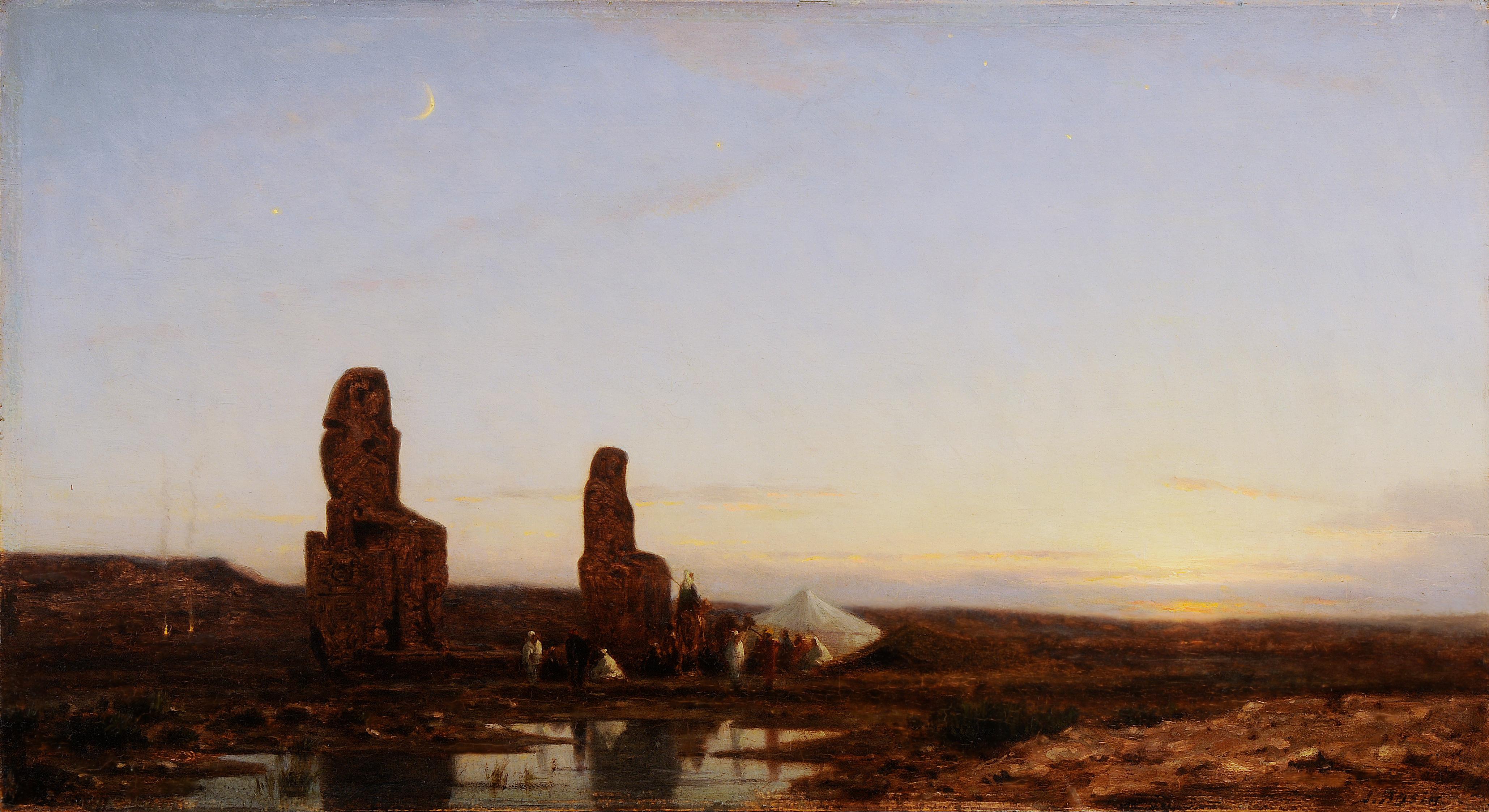 The Valley of Thebes at Dusk - Painting by Amédée Rosier