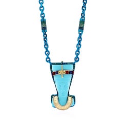 Amedeo "Blue Nefertiti" Turquoise Necklace with Multi-Stones