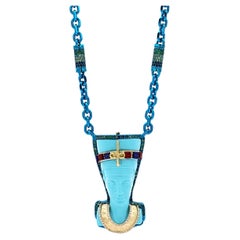 Amedeo "Blue Nefertiti" Turquoise Necklace with Multi-Stones
