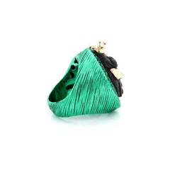 Amedeo "Cheeky Monkey" Cameo Ring with Black Diamonds