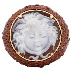 Amedeo "Chocolate Gorgon" Cameo Multistone Ring