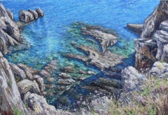 Amedeo Cianci, Luci sulla Scogliera, dipinto originale di paesaggio e paesaggio marino