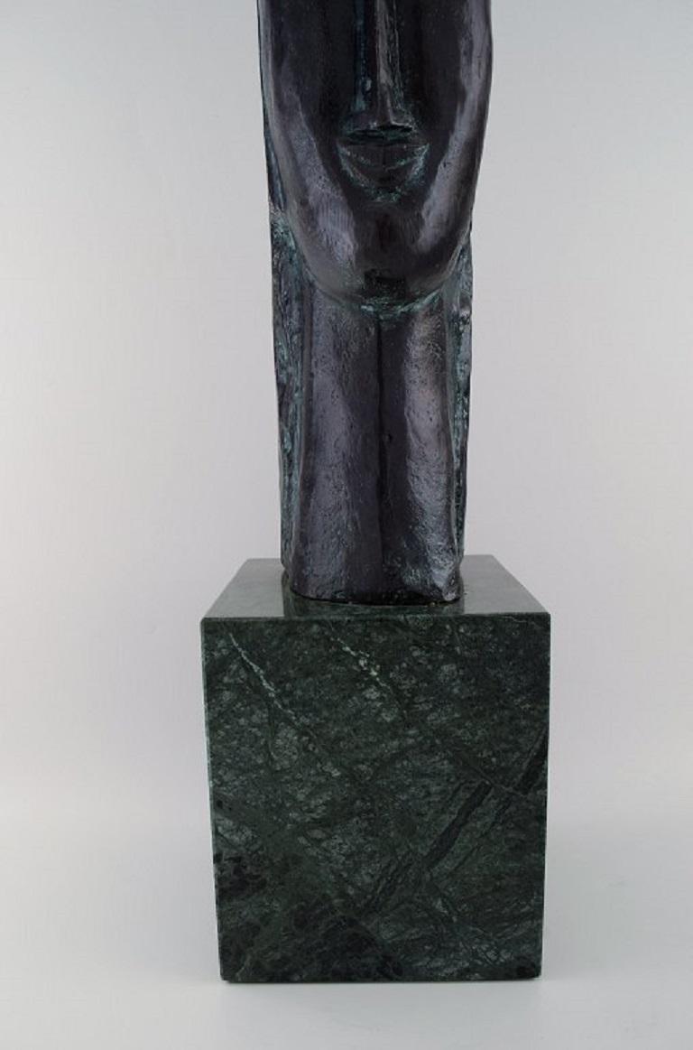 Spagnolo Amedeo Clemente Modigliani '1884-1920' d'après, Grande Scultura in Bronzo in vendita
