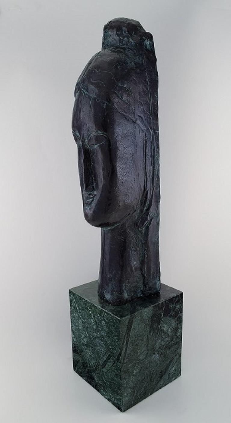 Amedeo Clemente Modigliani '1884–1920' d´après, Large Bronze Sculpture In Excellent Condition For Sale In Copenhagen, DK