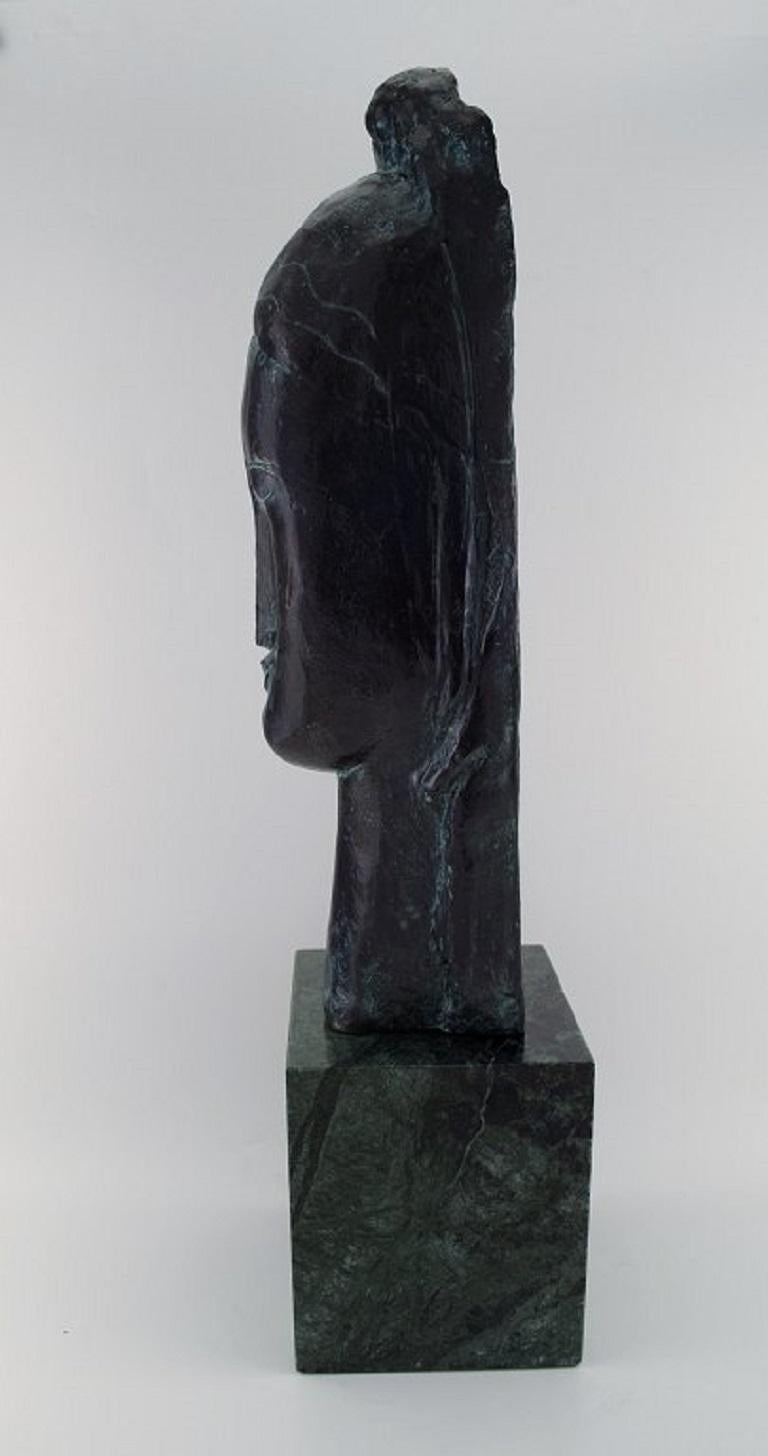 20th Century Amedeo Clemente Modigliani '1884–1920' d´après, Large Bronze Sculpture For Sale