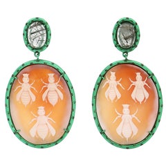 Amedeo Couture "Bees" Cameo with Tsavorites