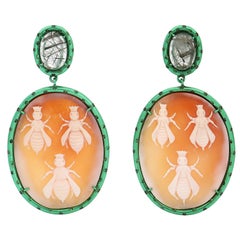 Amedeo Couture "Bees" Cameo with Tsavorites