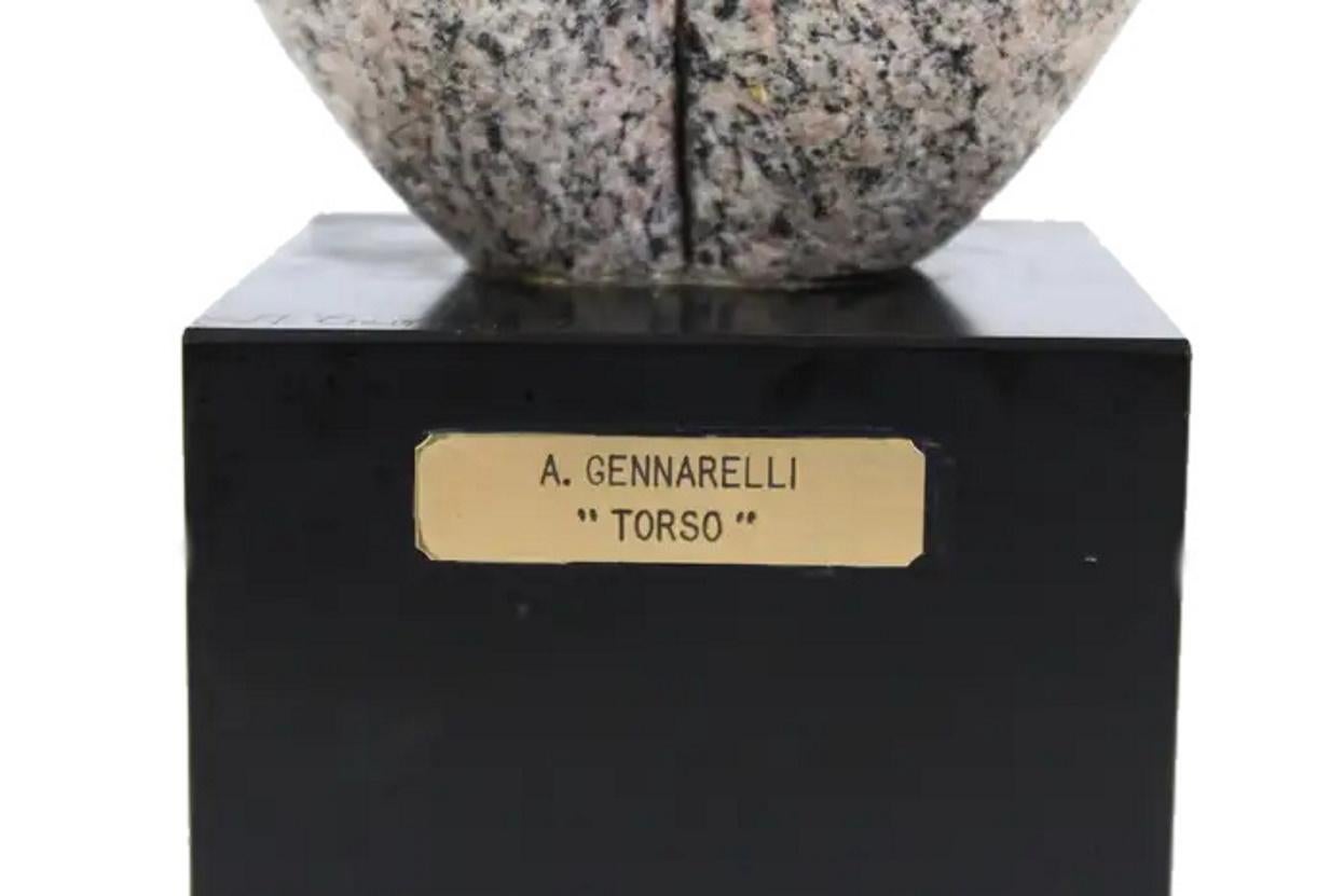 Amedeo Gennarelli, Torso, Art Deco Carved Granite Sculpture, ca. 1940 For Sale 3