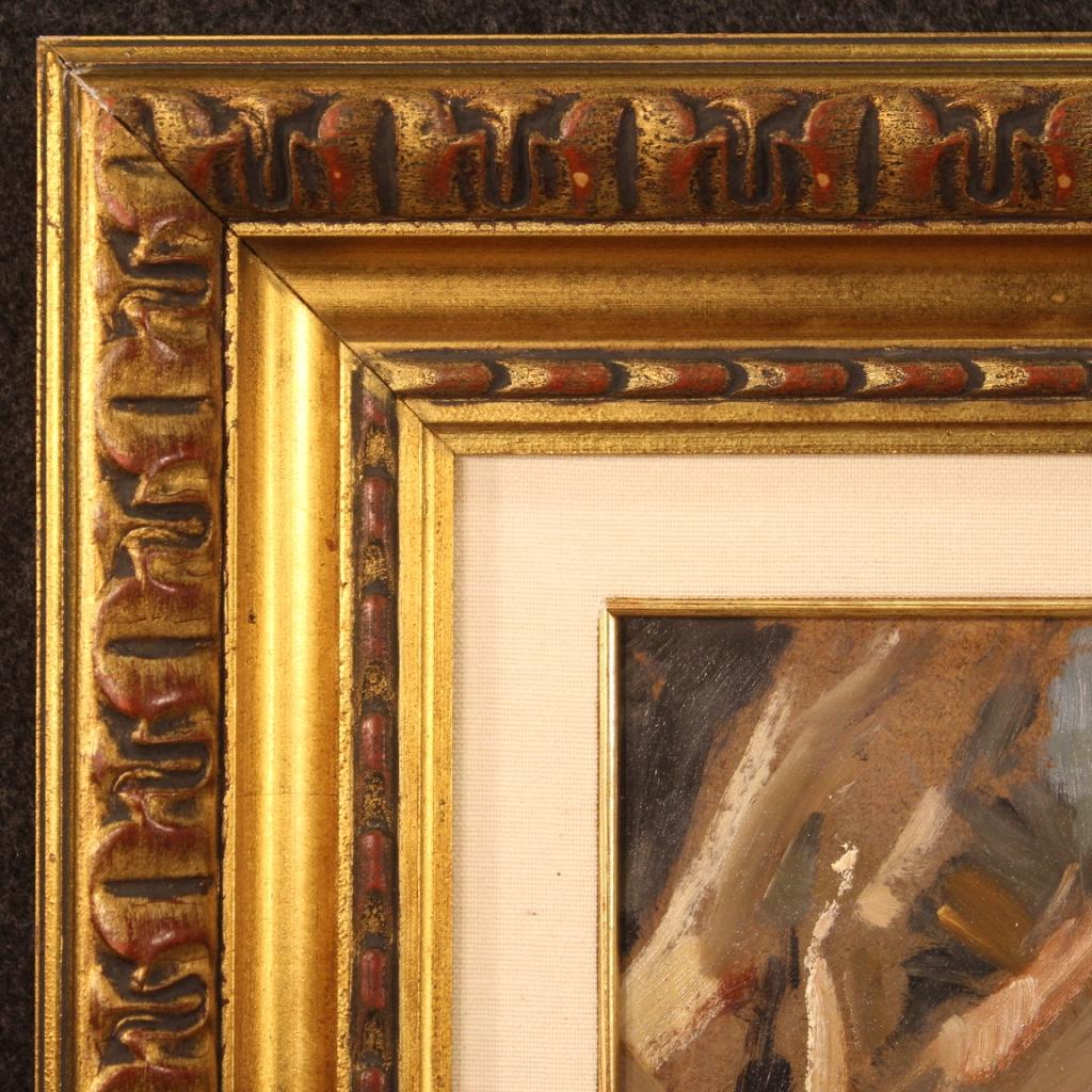 siglo XX Óleo sobre masonita Cuadro bodegón italiano firmado A. Merello, 1950 en venta 8